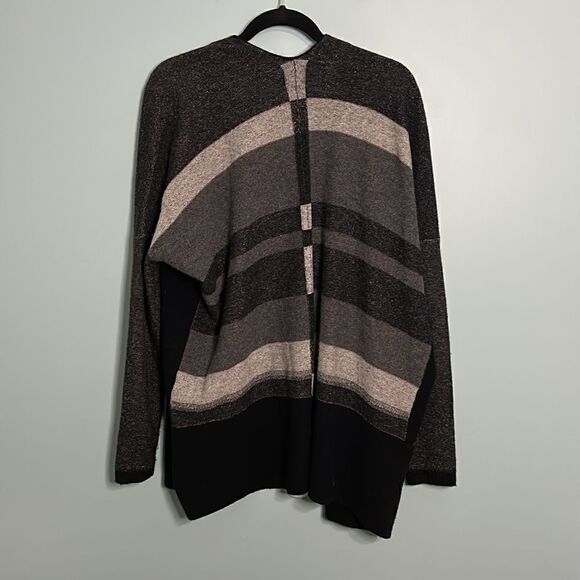 Vince Variegated Wool/Cashmere Striped Wrap Cardigan - Picture 8 of 9